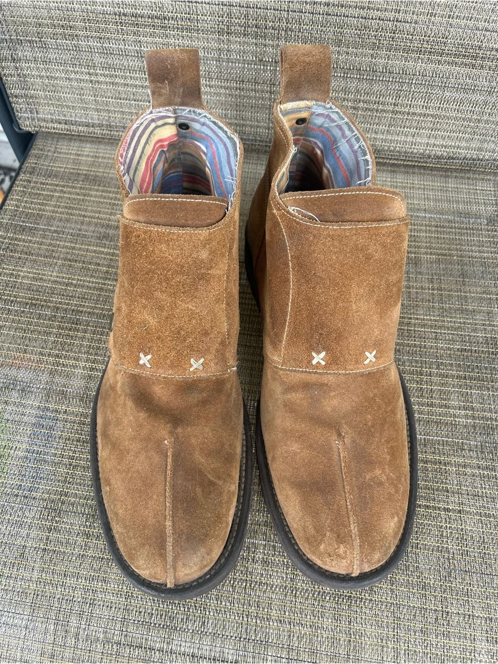 Gordon Rush men’s 10.5 Italian Tan Brown Suede Chukka Low Boots Snap Ankle shoes